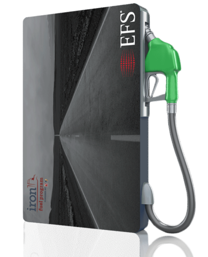 iron fuel card superimposed on a diesel fuel pump with green handle